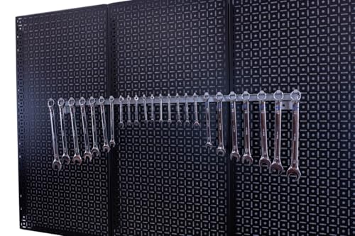 OmniWall Dual Set Wrench Organizer Metal Pegboard Organization System - Silver - color: Silver