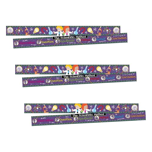 BARKER CREEK Double-Sided Border, Science and Scientific Method, for Bulletin Boards, Reception Areas, Halls, Break Rooms, Office, School, Home Learning Decor, 3” x 35’ (983) (Pack of 3) - size: 3" x 35' (Pack of 3)