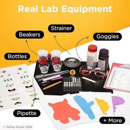 YELLOW SCOPE Genetics Science Kit - DNA & Traits Kit, Metal Lab Tools, Ages 8-12 - Hands-On STEM Science Experiment & Educational Toy - Genetics Lab Setup - style: DNA & Traits Science Kit
