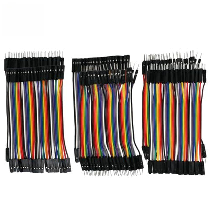 240pcs Dupont Wire Kit 10cm, 2-Pack Breadboard Jumper Cables 40-Pin M-F/M-M/F-F, Solderless Prototyping Wires in Plastic Storage Box for Arduino Raspberry Pi Electronics Projects - size: 10cm 240PCS