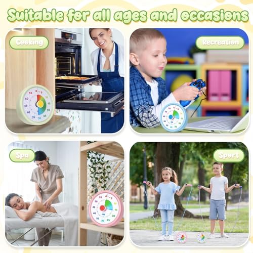 Amazingspark Visual Timer 60 Minute, Classic, Blue,Pink,Yellow,Green, 4 Pcs - color: Blue,pink,yellow,green, size: Classic