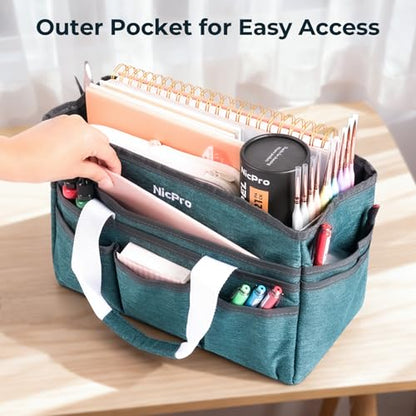 Nicpro Craft Art Bag, Art Tote Bag with Multiple Pockets for Supply Storage - size: Small