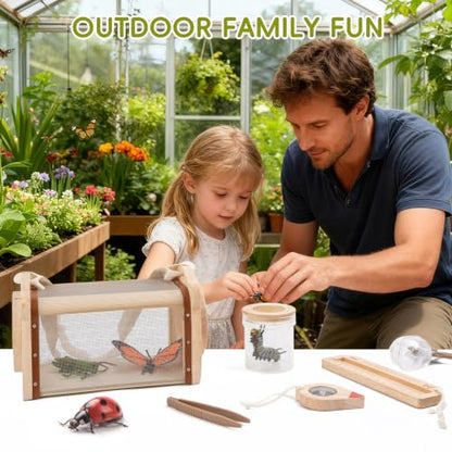 11Pcs Wooden Bug Catcher for Kids, Outdoor Toys for Kids Ages 4-8