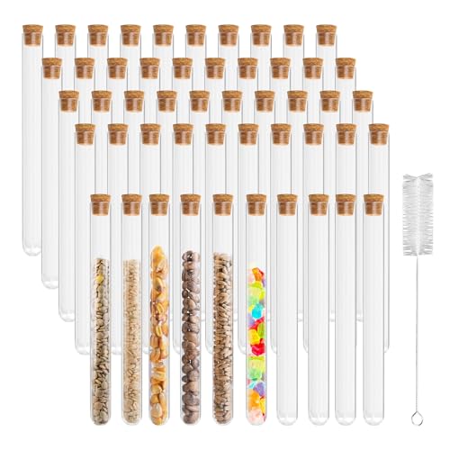 50 pcs 20ml Test Tubes with Cork Stoppers, 150MM x 15MM - size: 20 ML