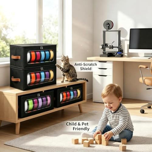Filament Storage Box-4 Pack Waterproof 3D Printer Filament Dry Box - color: Black