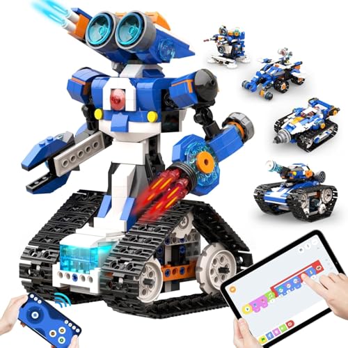 Apitor STEM Coding Robot Toy 6-in-1 Building Kit for Boys 8-12 480 Blocks - style: Robot J(Advanced-level)