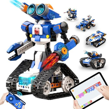 Apitor STEM Coding Robot Toy 6-in-1 Building Kit for Boys 8-12 480 Blocks - style: Robot J(Advanced-level)