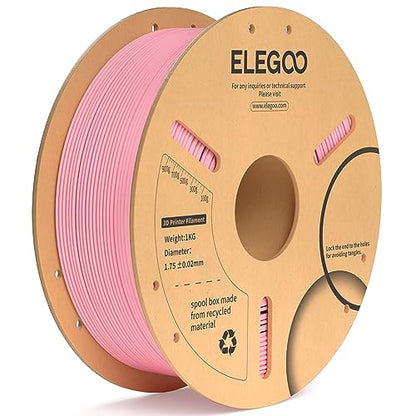 ELEGOO PLA Plus 3D Printer Filament 1.75mm Pink 1KG, Tougher & Stronger | Upgrade PLA Filament, Less Tangle & No Clogs, +/- 0.02mm Accuracy, Moisture Sealed, 1kg Spool Fits Most FDM 3D Printers - color: Pink, size: 1KG