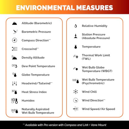 Kestrel 5400 WBGT Heat Stress Tracker - color: Orange, size: Standard Non-LiNK