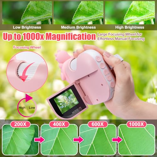 HOMEE Digital Microscope for Kids,Portable Handheld Pocket Mini Micro Scope