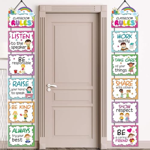 Classroom Rules Posters Back to School Classroom Bulletin Board Decoration Set for Kindergarten Preschool Primary Middle High School Positive Expectation Poster for Wall Door Background Decor Supplies