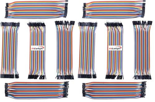 HiLetgo 200pcs Breadboard Jumper Wires - Dupont Wire Male & Female, 2.54mm & 2.0mm, 20cm Assortment Kit for Arduino DIY (Pack of 2) - size: Small (Pack of 2)