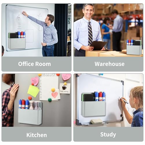 Camelmother 2Pcs Magnetic Dry Erase Marker Holder For Whiteboard Fridge - color: Grey