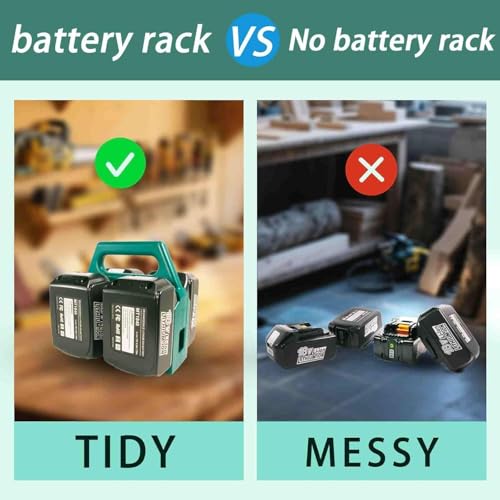4-Slot Battery Holder for Makita 18V 14.4V, Tool Storage Rack with Handle - size: MT-4