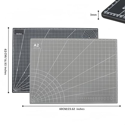 23" x 17" Self Healing PVC Cutting Mat, A2-Black or Gray - color: A2-Black or Gray