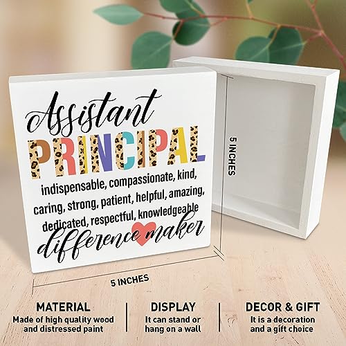 Assistant Principal Gifts for Women, Assistant Principal Birthday Christmas Teacher's Day Gifts Back to School for Assistant Principal Thank You Appreciation Gifts Retirement, Wooden Box Sign - color: Assistant Principal