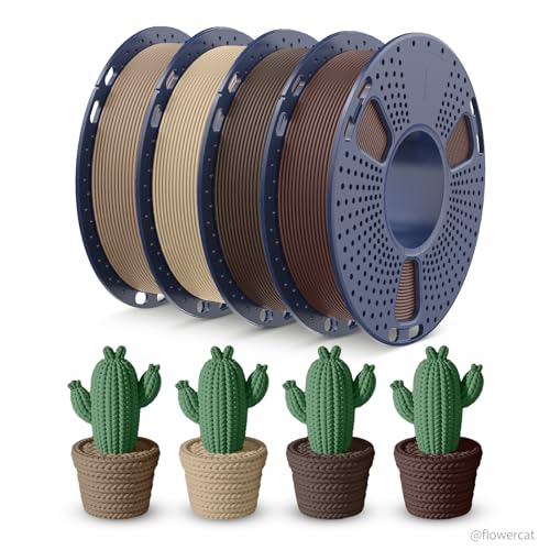 TECBEARS Wood PLA Filament Bundle for Most 3D Printers - color: Wood, Maple, Walnut, Cherry, size: 0.25kg Pack