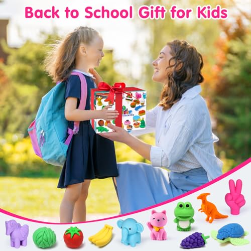 140 Animal Erasers Bulk, Desk Pets Classroom Prizes, Kids School Supplies