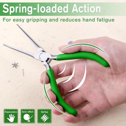 SPEEDWOX Needle Nose Pliers for Jewelry Making Smooth Jaws Long Nose 5 Inches Mini Thin Needle Plirer Extra Long Plier Fine Chain Nose Plier Professional Tool Beading Hobby Craft Supplies - style: Smooth Jaw Tapered Nose Pliers