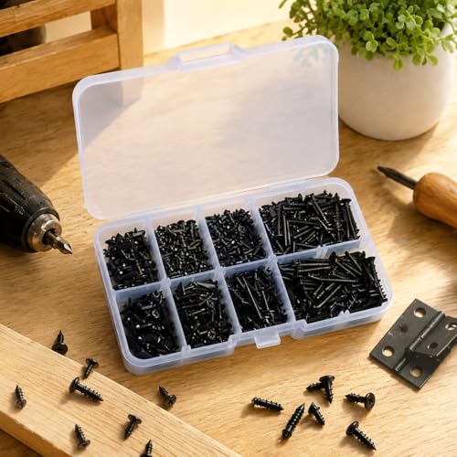 Generic Black Phillips Self Tapping Screw Assortment Kit Miniature Hardware Fasteners 800 Pieces for Electronics
