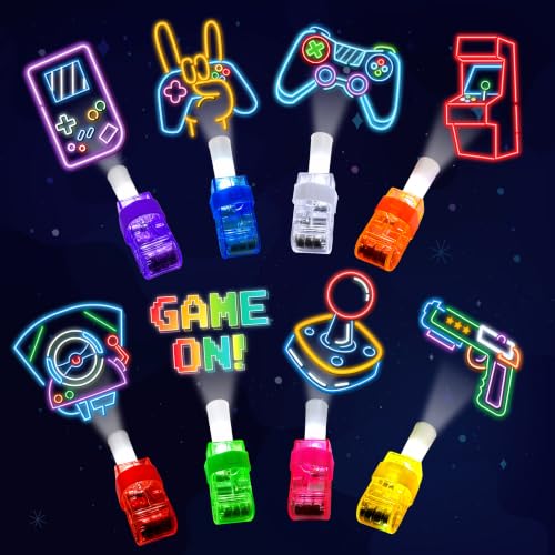 24 Pcs Video Game Party Favors LED Finger Lights Toys for Kids Ages 3-12 - style: Video Game