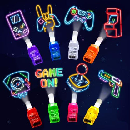 24 Pcs Video Game Party Favors LED Finger Lights Toys for Kids Ages 3-12 - style: Video Game