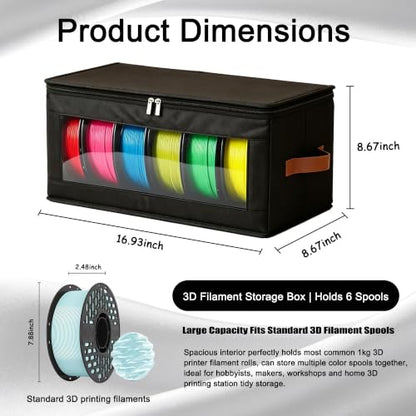 STARGAZ 3D Printer Filament Storage Box, 3D Filament Storage Rack (Black) - color: Black