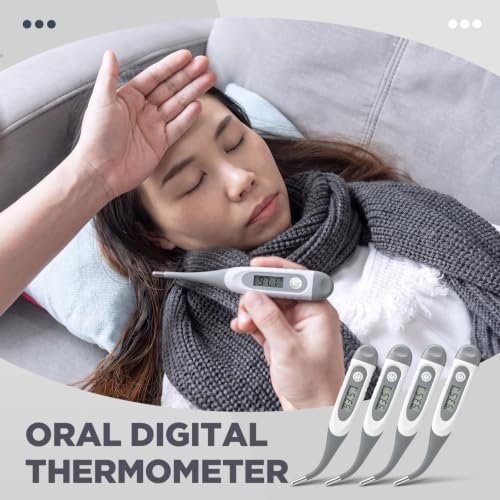 TrelaCo 10 Pcs Digital Thermometer Bulk for Adults, Light Gray - color: Light Gray