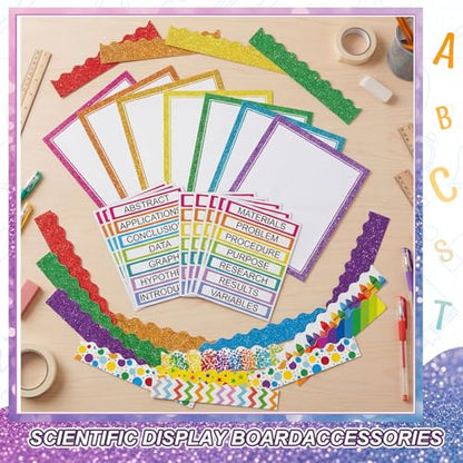 Fuyoooo 90 Pcs Science Fair Board Supplies, Glitter,Wave - style: Glitter,Wave