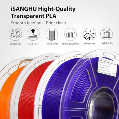 3D Printer Filament Pla HS Transparent Red for Bambu Lab AMS,AMS Lite - color: Hs Pla Transparent Blue