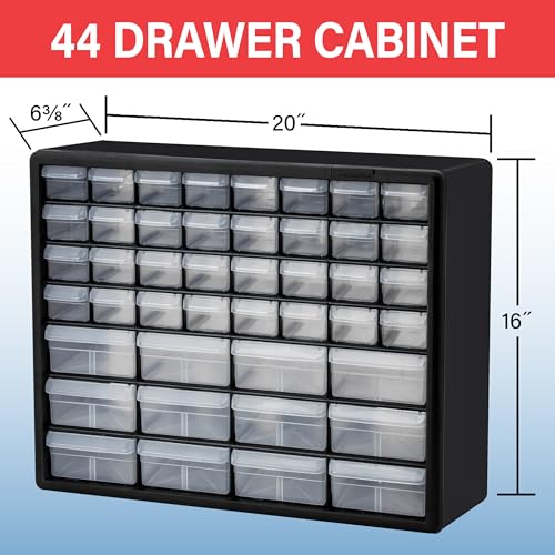 Akro-Mils AWS143630040G Wire Bin Shelving System with 9 Shelves and Green Shelf-Max Bins, 36-Inch x 14-Inch x 74-Inch, Chrome - color: White, size: 44 Drawer, style: 1 Pack
