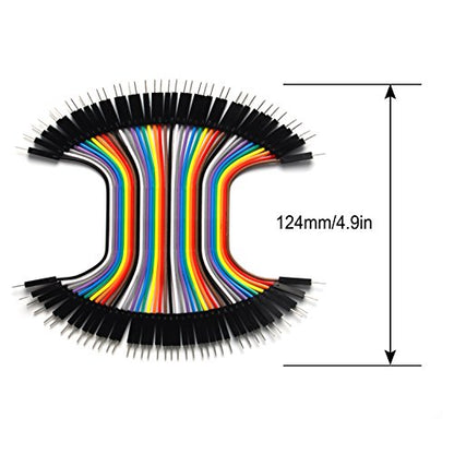80 Piece Male to Male 4 and 8 Inch Solderless Ribbon Dupont-Compatible Jumper Wires for Breadboard Prototyping