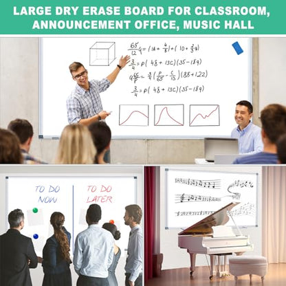 H-Qprobd 72"x48" Large Dry Erase Board for Wall 6' x 4' Magnetic Whiteboard Aluminum Presentation White Boards with Long Pen Tray, 6 Markers, 2 Erasers &12 Magnets (Pack of 2) - size: 72"x48" (Pack of 2)