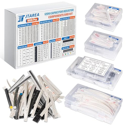 6020pcs SMD 1206 Resistors 1% 5% Capacitors Transistors LEDs Diodes ICS Inductors Diode SMT Electronic Component Kit
