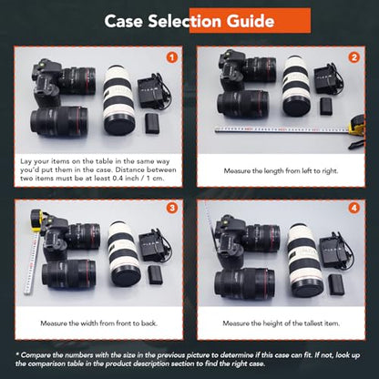 Lykus HC-3010 Waterproof Hard Case with Foam, Inner Size 10.75*6.65*3.94in - color: Black, size: HC-3010
