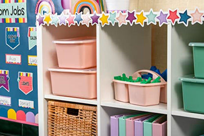 Teacher Created Resources Blush Portable Plastic Storage Caddy 6-Pack for Classrooms, Kids Room, and Office Organization, 3 Compartments