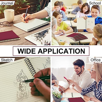 Yahenda 18 Pcs Spiral Notebooks, 1 Subject, Wide Ruled, Wine Red - color: Wine Red