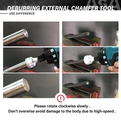 ASA Tools Deburring External Chamfer Tool, with HSS Blade, Deburring Drill Bit, Remove Burr Tools Quick Release Shank Fits for 1/8"-3/4"(3mm-19mm) - size: Deburring Drill Bit 3mm-19mm
