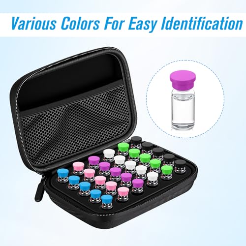 Thyle 24 Pack Vial Caps Reusable Silicone 6 Colors, 3ml, Classic