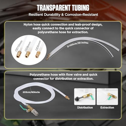 10L Pneumatic Transmission Fluid Pump Kit with 26PCS ATF Adapters, Automatic Oil Extractor & Dispenser Transmission Fluid Transfer Pump Set, Transmission Fill Adapters for ATF Filling System - size: 10L(2.64 Gallons)+26PCS