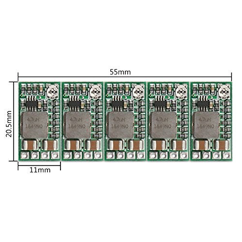 DROK 1.8V/2.5V/3.3V/12V/9V/5V Regulator Buck Converter Adjustable Pack of 5 - color: Green