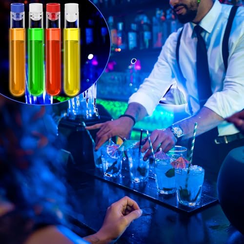 100Pcs Secret Tampon Flasks Lab Week Gifts Clear Plastic Test Tubes Shot with Racks Stickers 16x100mm Test Tube with Caps, Tubes Rack Plastic Tubes with Lids for Wedding Cruise Event Outdoor Sports