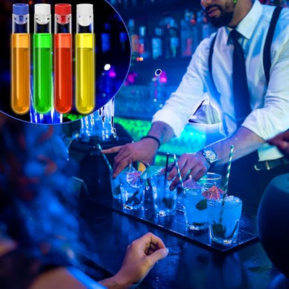 100Pcs Secret Tampon Flasks Lab Week Gifts Clear Plastic Test Tubes Shot with Racks Stickers 16x100mm Test Tube with Caps, Tubes Rack Plastic Tubes with Lids for Wedding Cruise Event Outdoor Sports