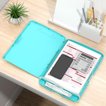 Rimilak Clipboard with Storage, 8.5 x 11'' High Capacity Clip Board, Green - color: Mint Green