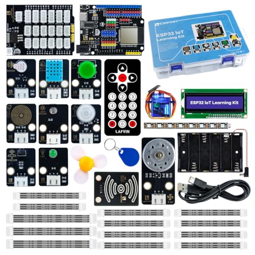 LAFVIN ESP32 IoT Learning Kit with ESP32 DevKit, RFID Module, LCD1602 Display, Detailed Tutorials, Compatible with Arduino IDE