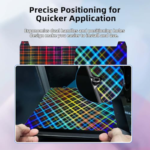 IdeaFormer-3D PES Build Plate 235x235mm, Flexible Rainbow Plaid+ Mesh PES Spring Steel Print Bed No Magnetic Plate for Creality K1/K1C/K1 SE/Ender 3 S1/Pro/Ender 3 V3 SE/Ender 3 V3 KE/Ender 5 S1 - color: Rainbow Plaid+Mesh PES