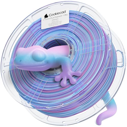 Cookiecad PLA Filament Rainbow Gradient, Unicorn, 1.75mm 1kg - color: Unicorn (Blue, Purple & Pink)