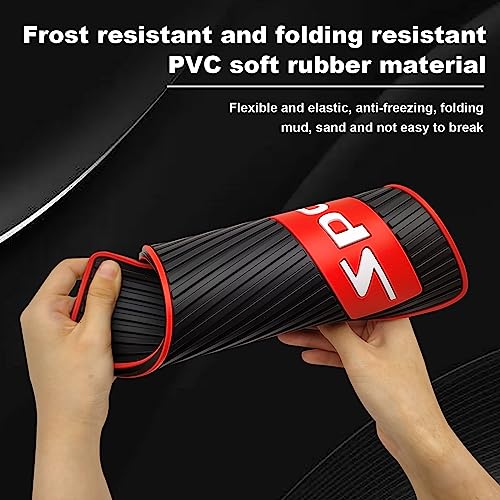 4 pcs Car Mud Flaps Universal Rubber Mudguard - Soft Material Automotive Fender - Splash Guards Rubber mud Guard Universal Pickup SUV - No Collision Universal 43cm23cm0.5cm - color: Black Red (Long)