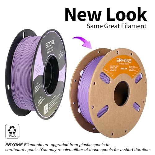ERYONE Matte 3D Printer PLA Filament 1.75 +/- 0.03mm, Matte Filament PLA 1KG(2.2LBS) Spool, Blue Lilac - color: Matte Blue Lilac