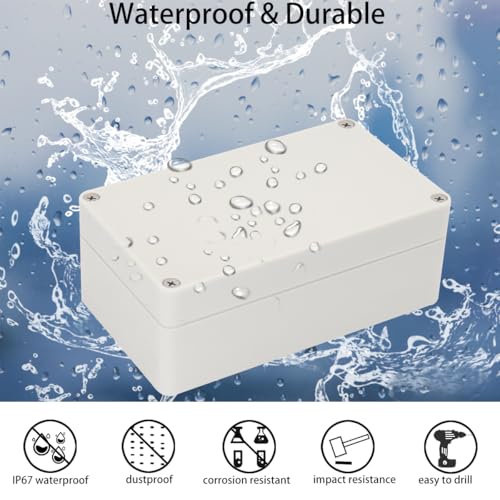 Project Box IP65 Waterproof Junction Box ABS Plastic Electrical Boxes DIY Electronic Project Case Power Enclosure White 7.87x4.72x2.2 inch (200 x 120 x56 mm) - color: White, size: 7.87"x4.72"x2.2"